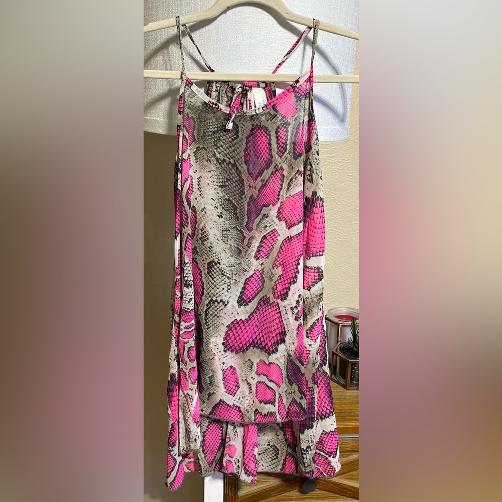 Pink and Gray Snake Print dress